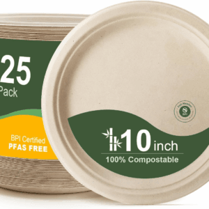 Natural 100% Compostable Paper Plates — view 1