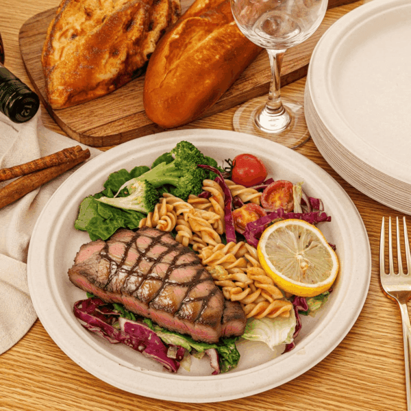 Natural 100% Compostable Paper Plates — view 2