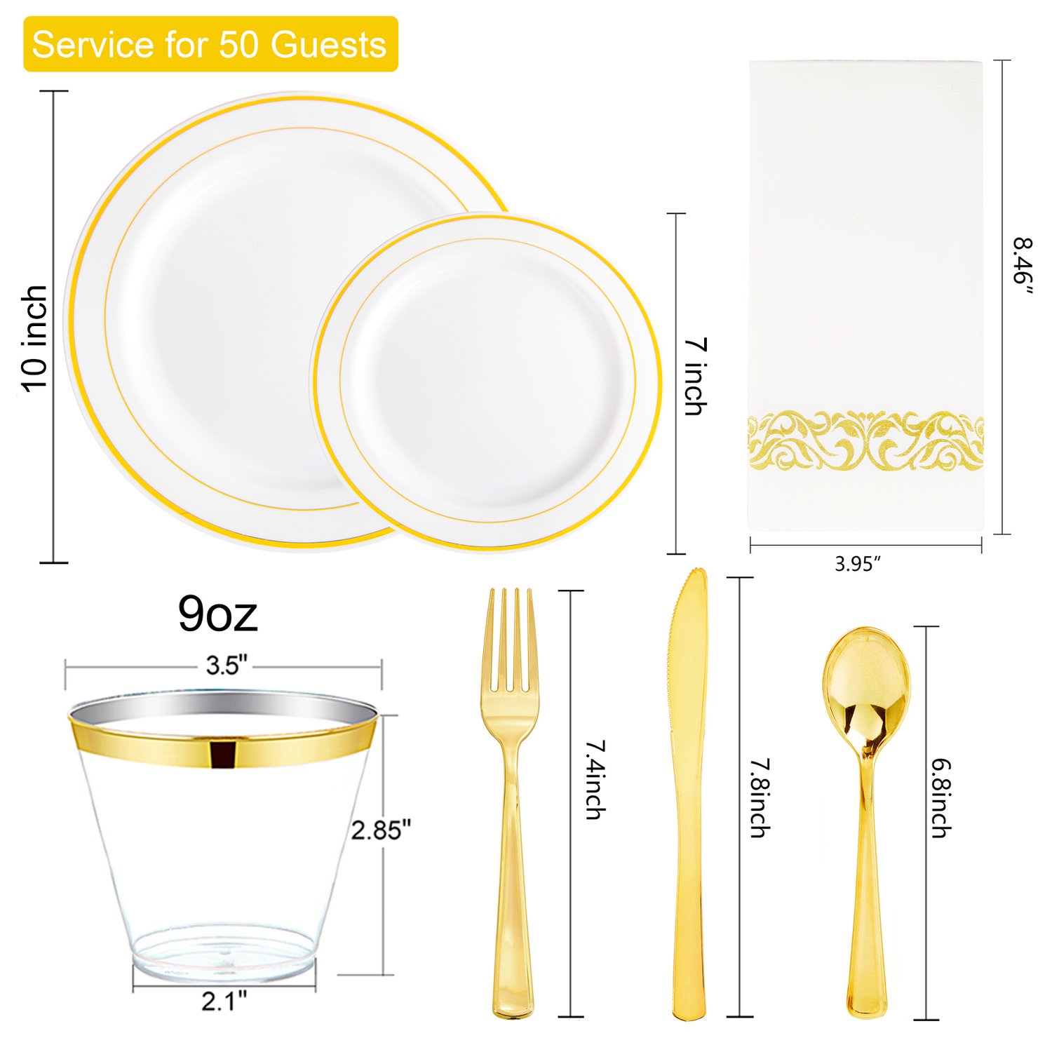 Gold All-Inclusive Party Dinnerware Set — view 2