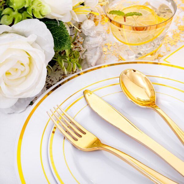 Gold All-Inclusive Party Dinnerware Set — view 4