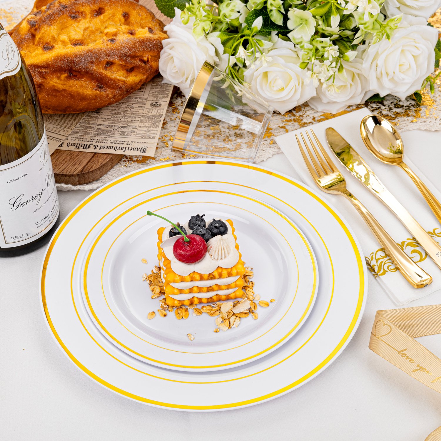 Gold All-Inclusive Party Dinnerware Set — view 5