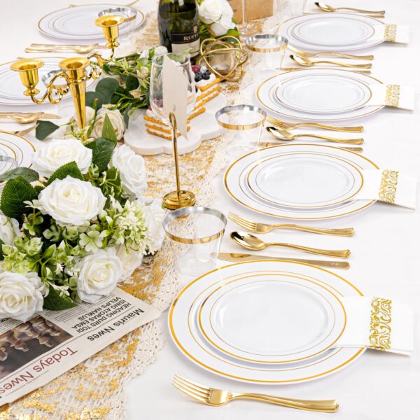 Gold All-Inclusive Party Dinnerware Set — view 7