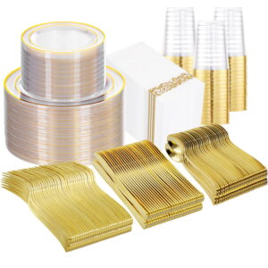 Clear Gold All-Inclusive Party Dinnerware Set — view 1