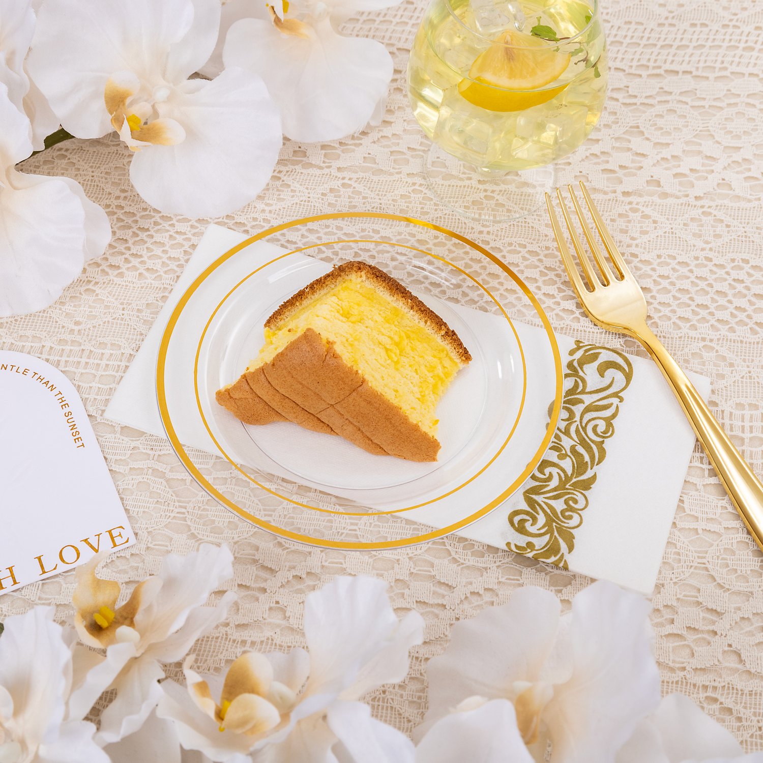 Clear Gold All-Inclusive Party Dinnerware Set — view 3