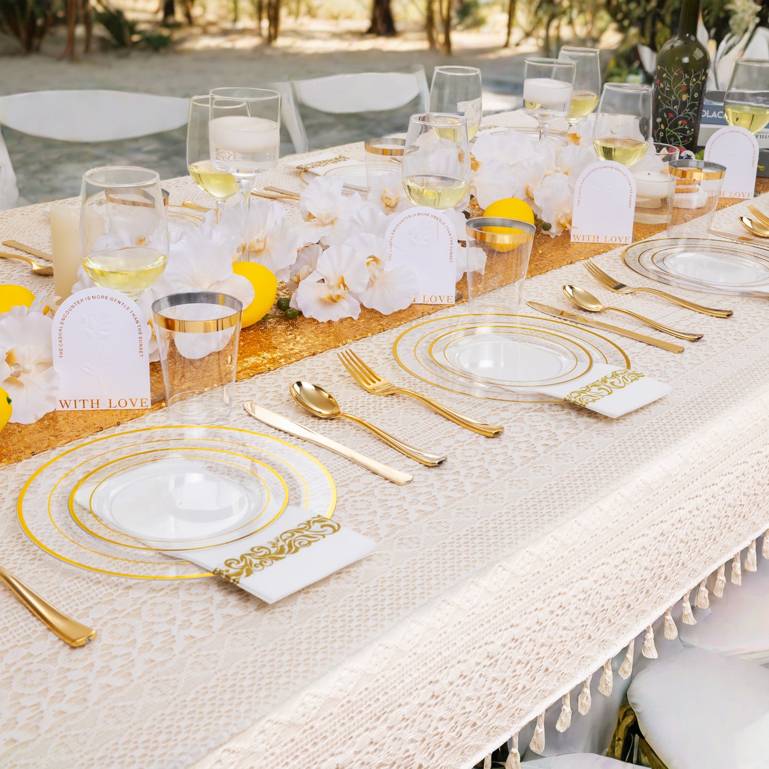 Clear Gold All-Inclusive Party Dinnerware Set — view 6