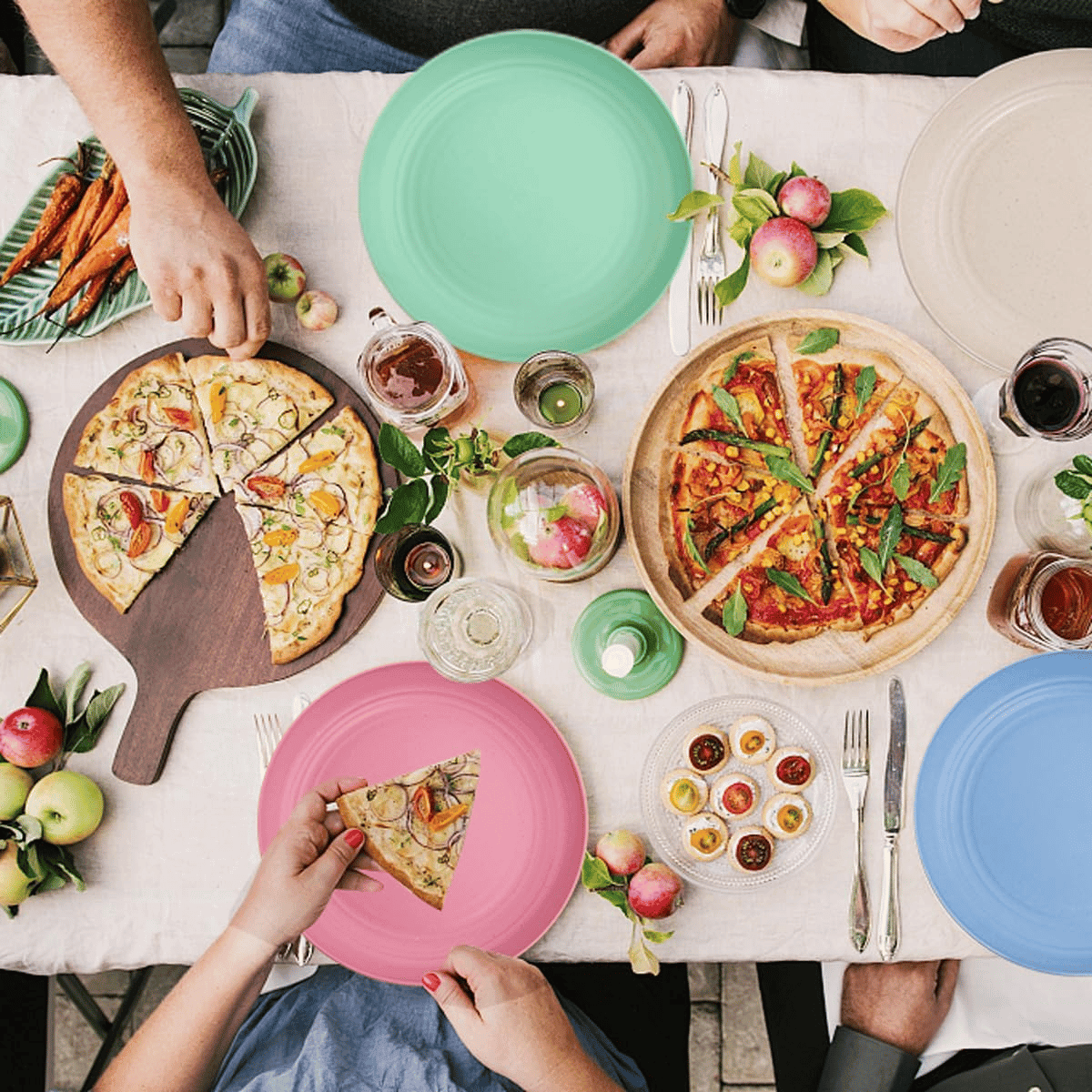 Four Color Wheat Straw Plates,Deep Dinner Plastic Plates,Reusable Plates,10 inch Unbreakable Plates Set,Lightweight Microwave Dishwasher Safe,Plastic Plates for Picninc,Camping, RC366-1 — view 8