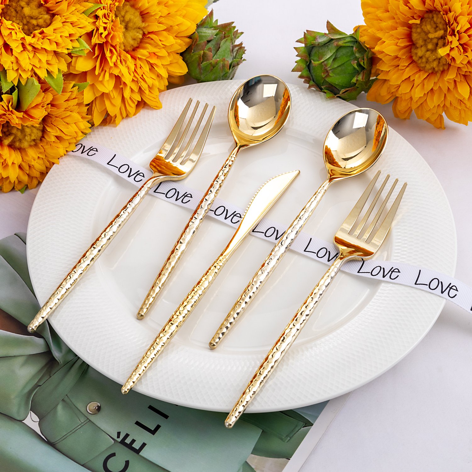 Gold Silverware Set (180 Pieces) — view 3