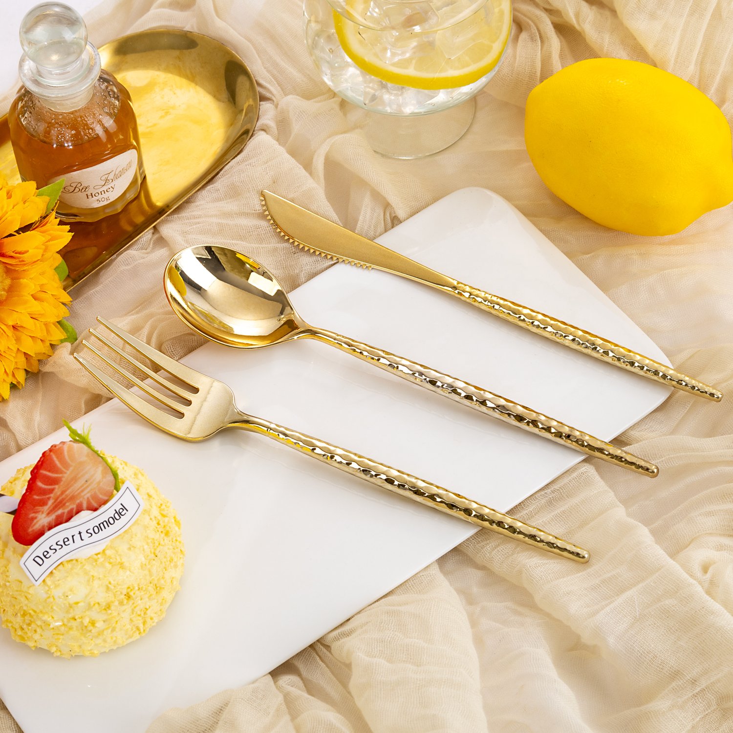 Gold Silverware Set (180 Pieces) — view 4