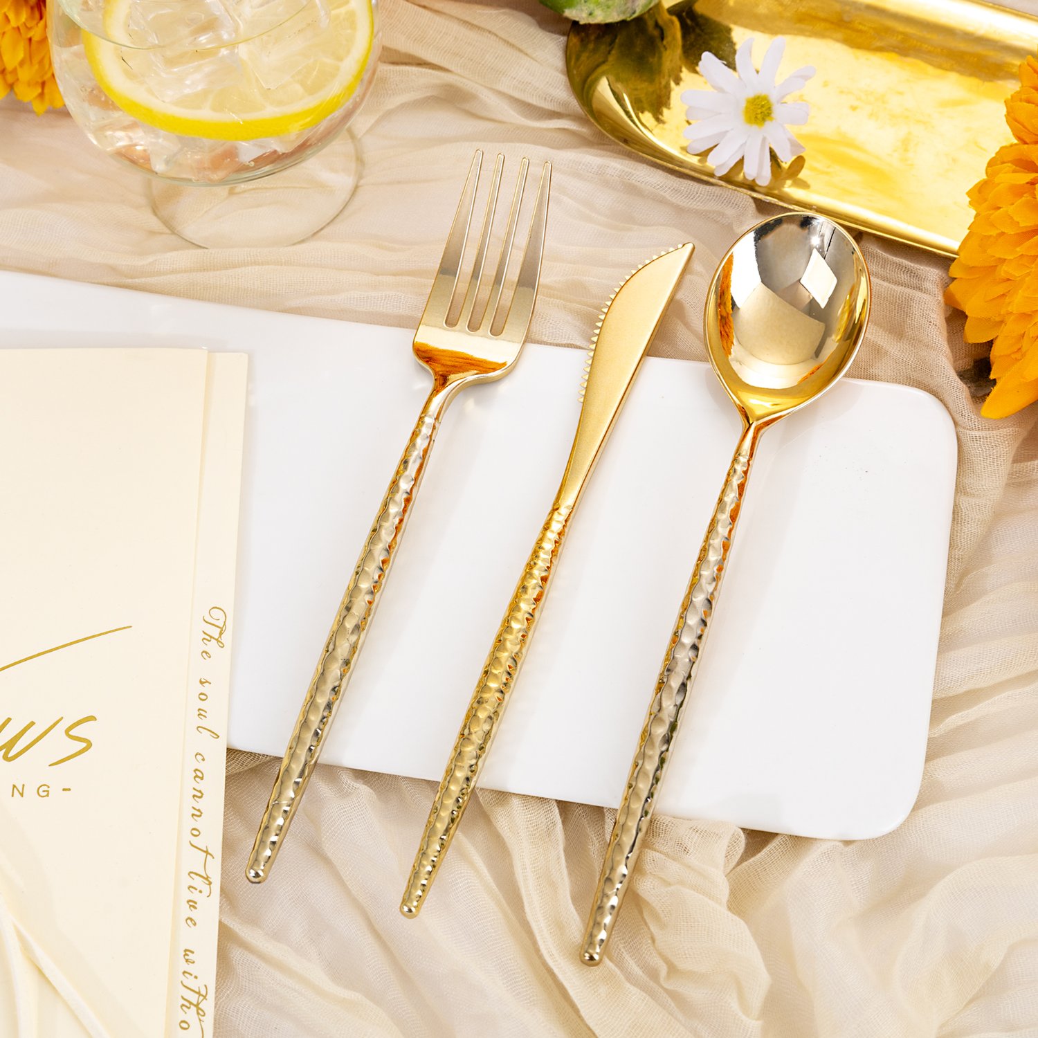 Gold Silverware Set (180 Pieces) — view 5