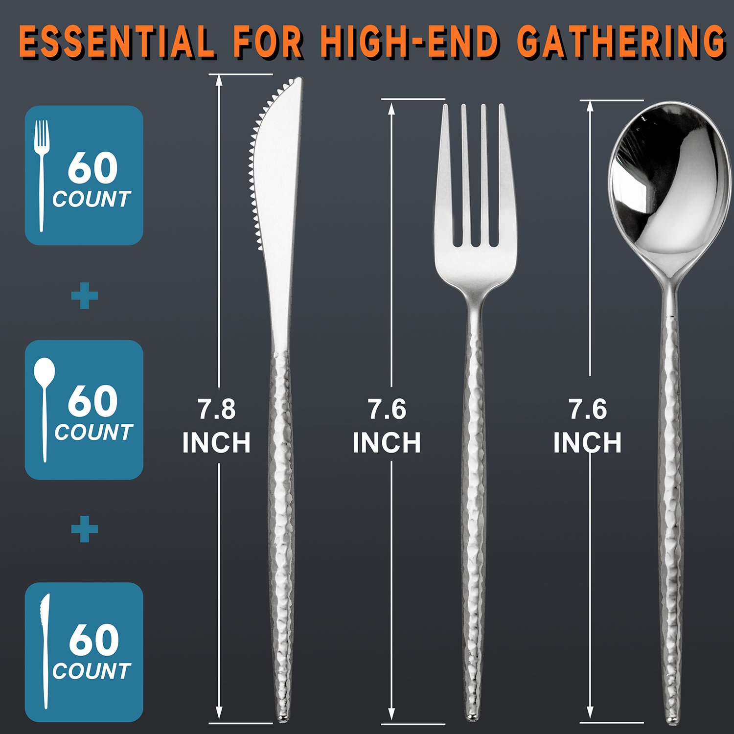 Silver Silverware Set (180 Pieces) — view 2