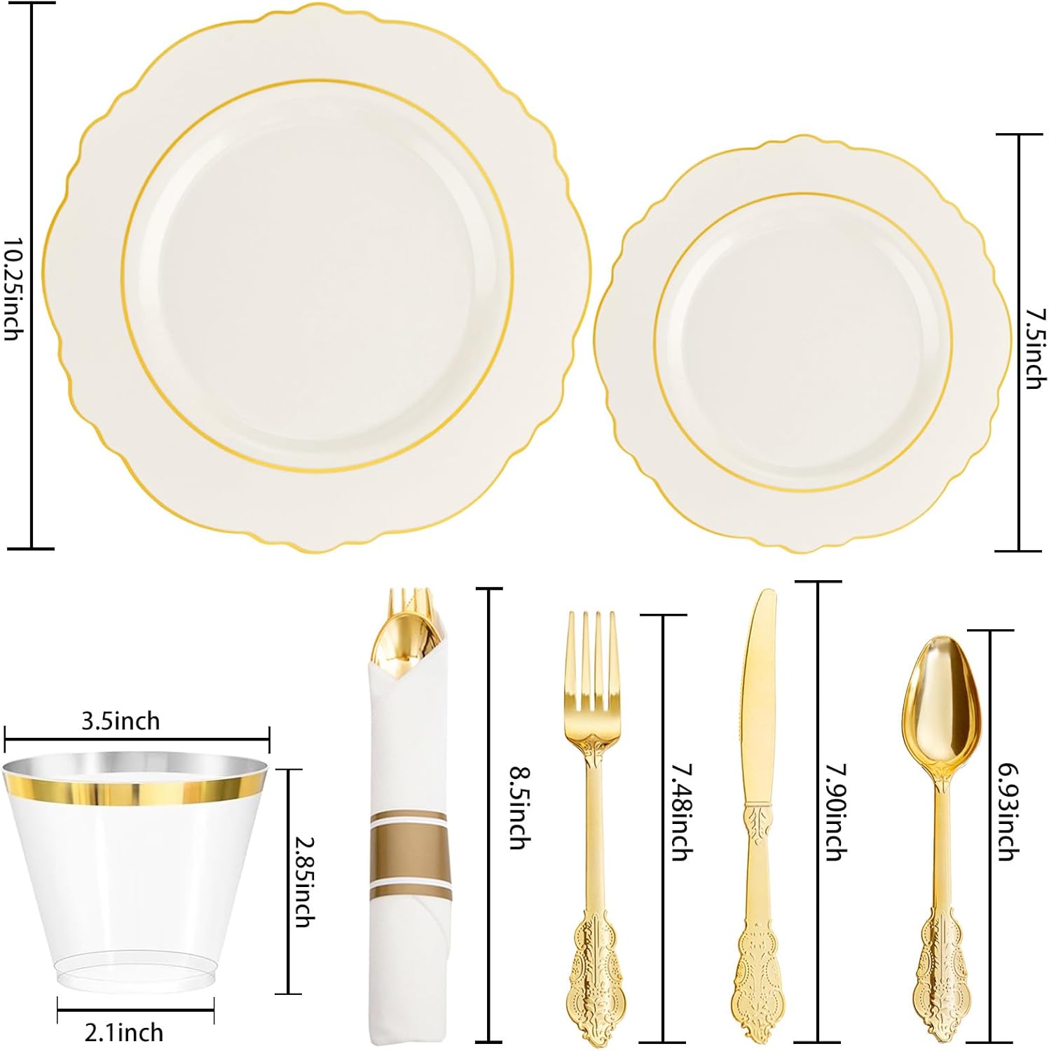 Ivory Liacere Plates Disposable — view 2