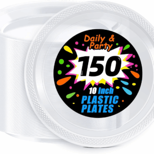 Clear 10inch Disposable Dinner Plates for Party (150 Pieces) — view 1