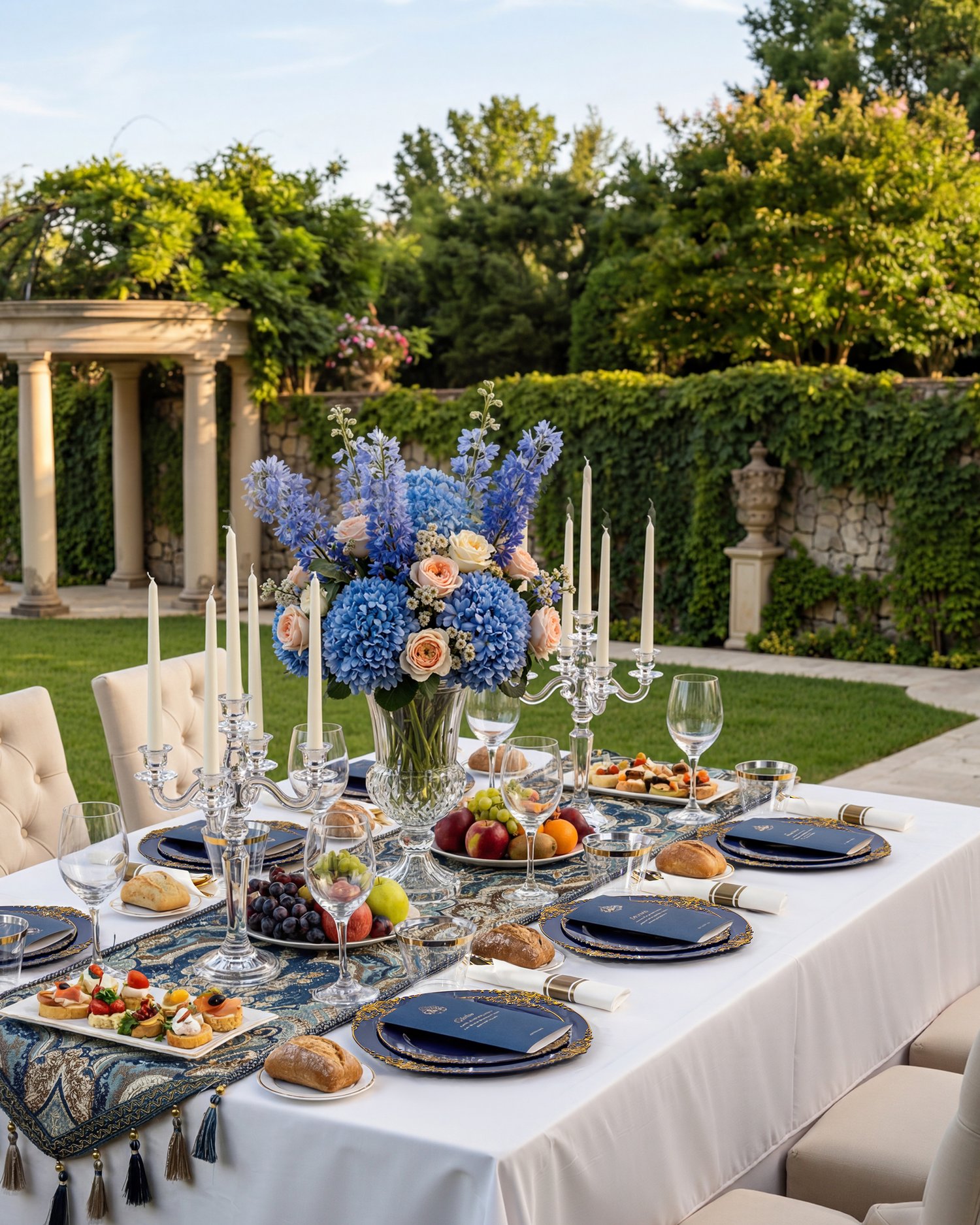 Navy Blue & Gold Dinnerware Set for 50 Guests — view 5
