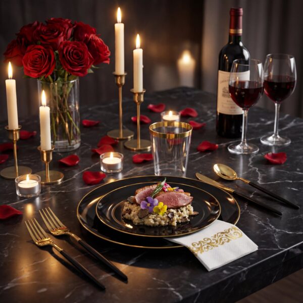 Black & Gold Dinnerware & Serveware Set — view 6