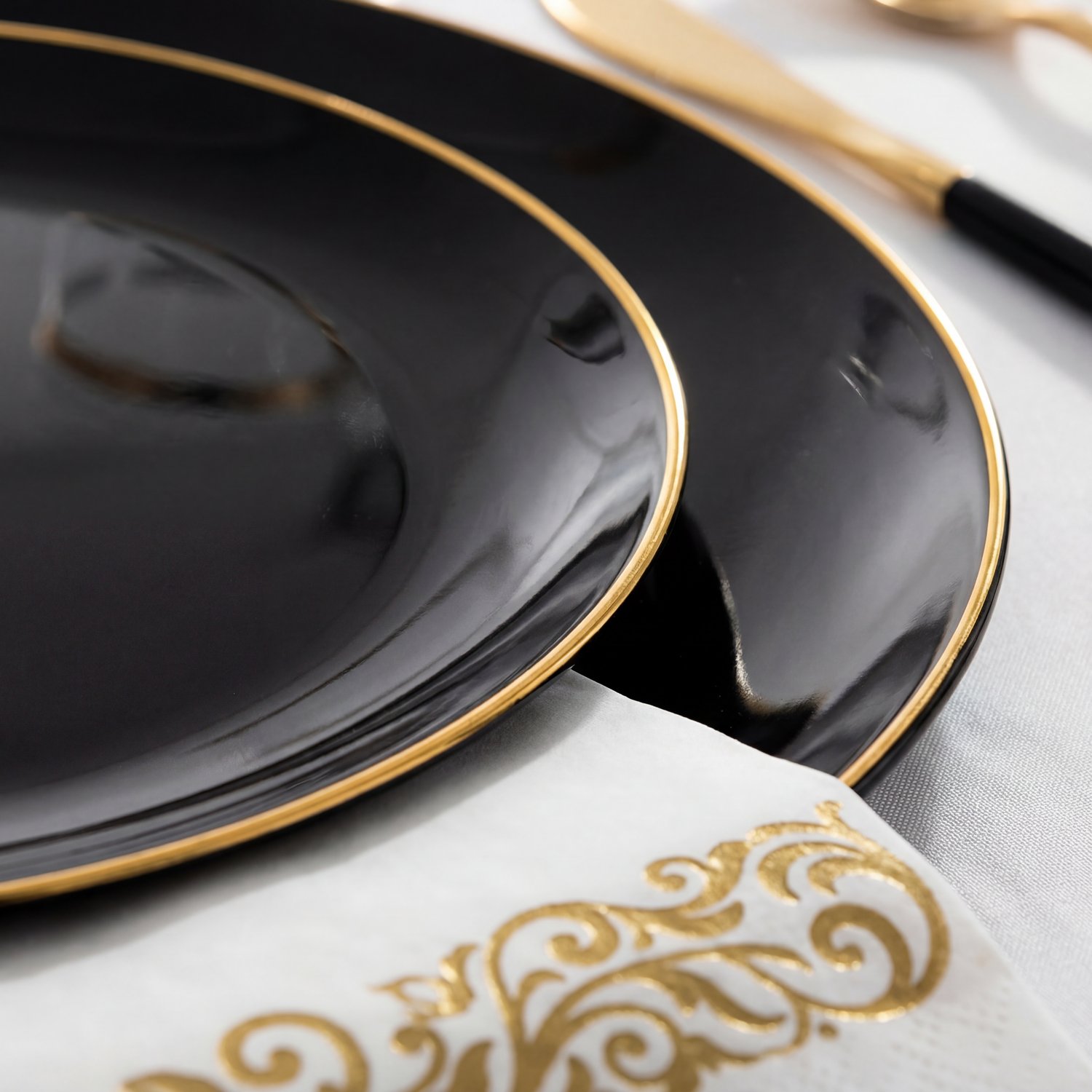 Black & Gold Dinnerware & Serveware Set — view 7