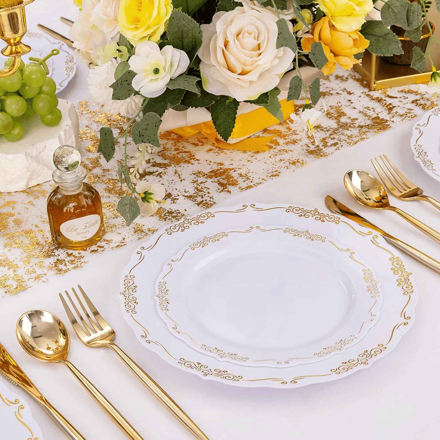 White Gold U-QE Disposable Plates — view 9