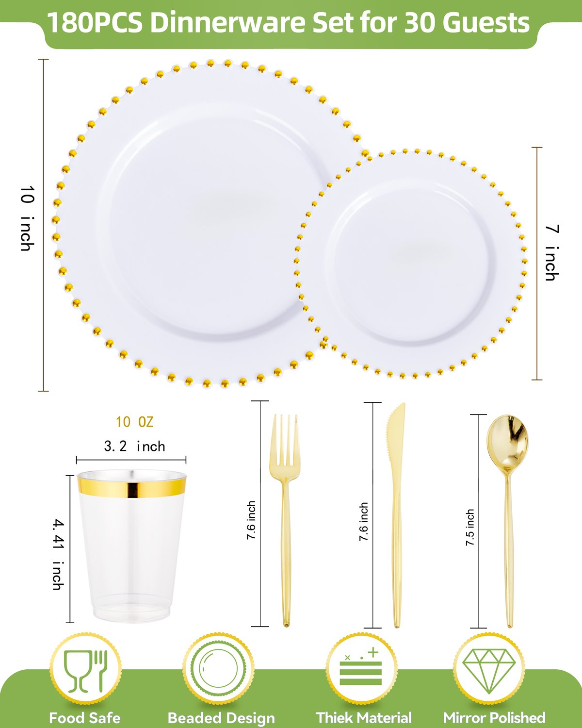 White Gold Elegant Dinnerware Set — view 2