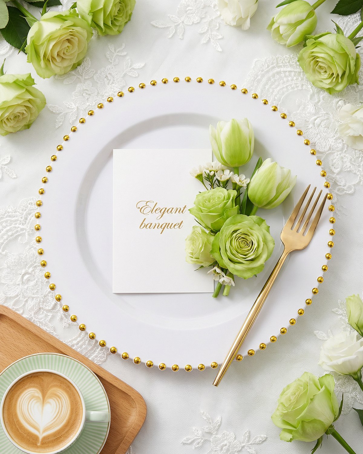 White Gold Elegant Dinnerware Set — view 3