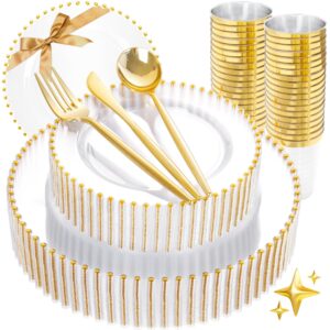 Clear Gold Elegant Dinnerware Set — view 1
