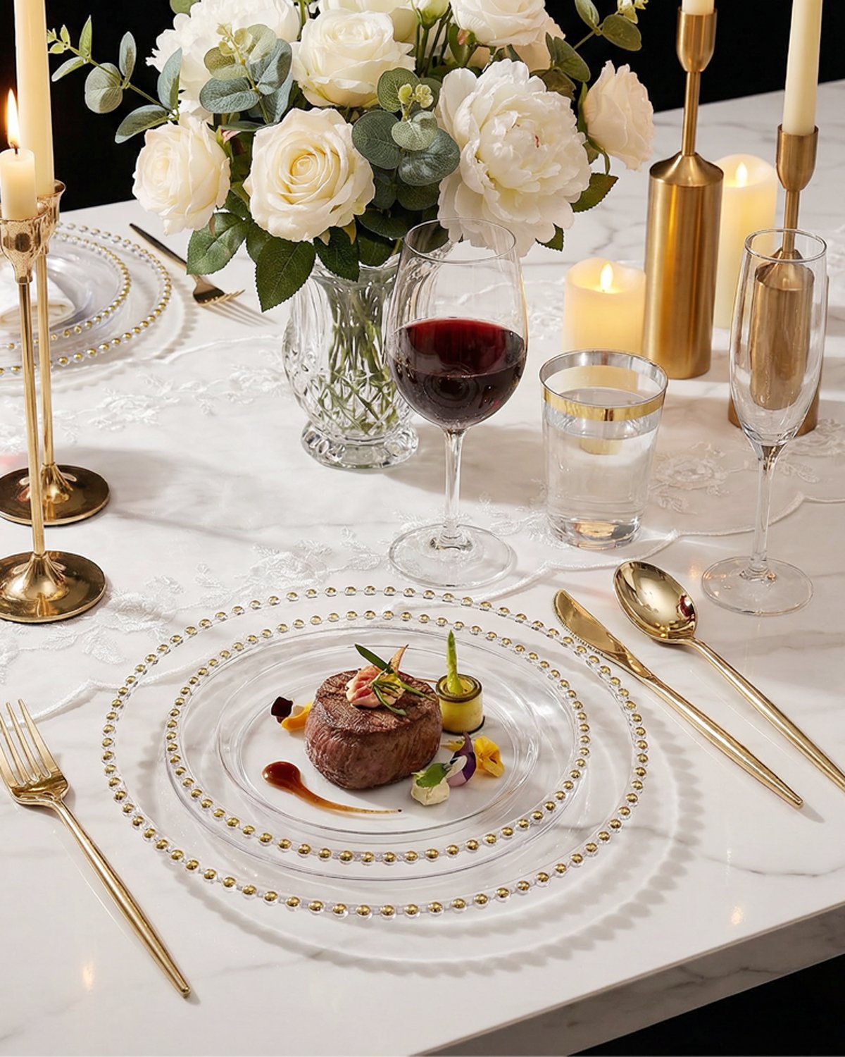 Clear Gold Elegant Dinnerware Set — view 3