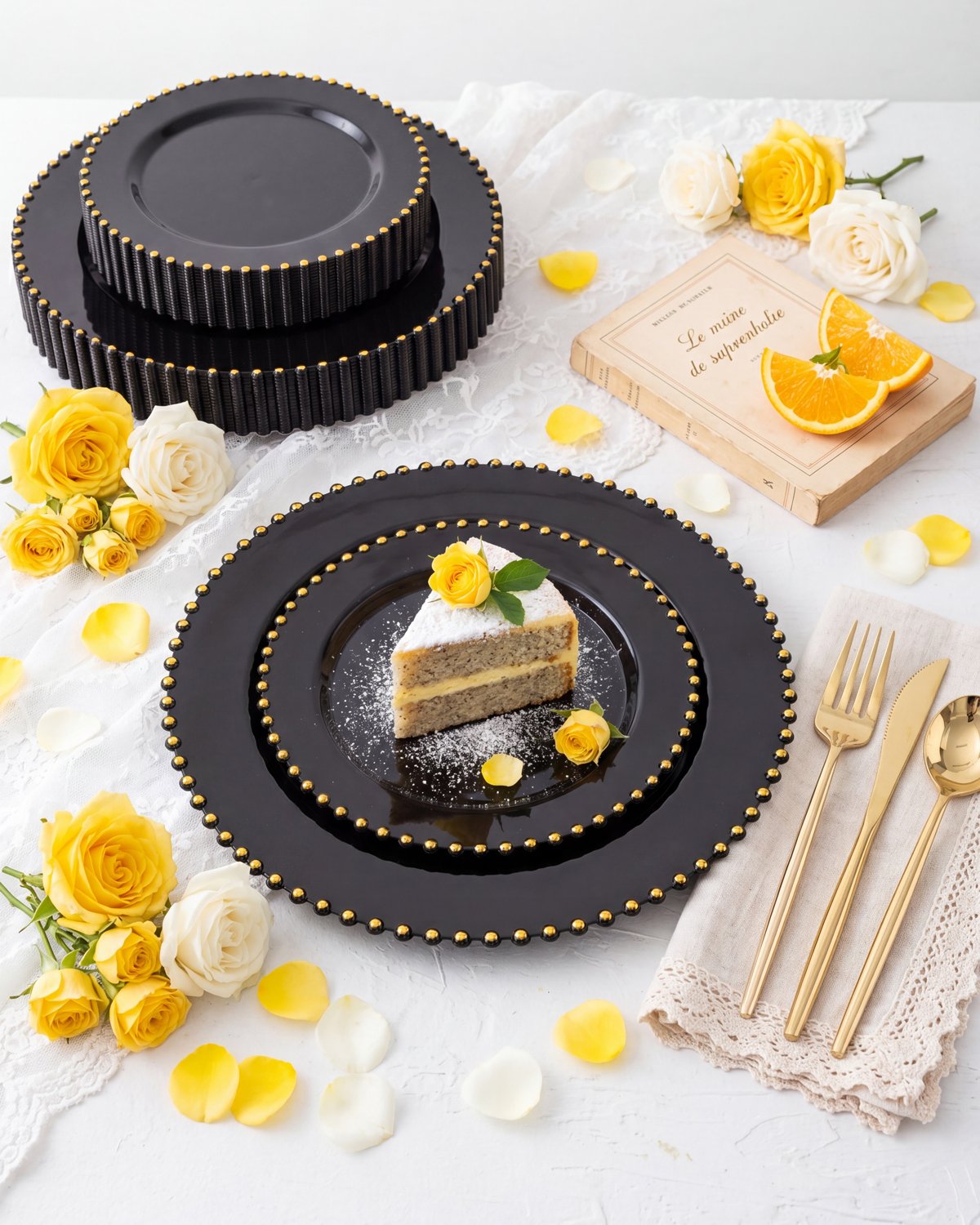 Black And Gold Elegant Dinnerware Set — view 3