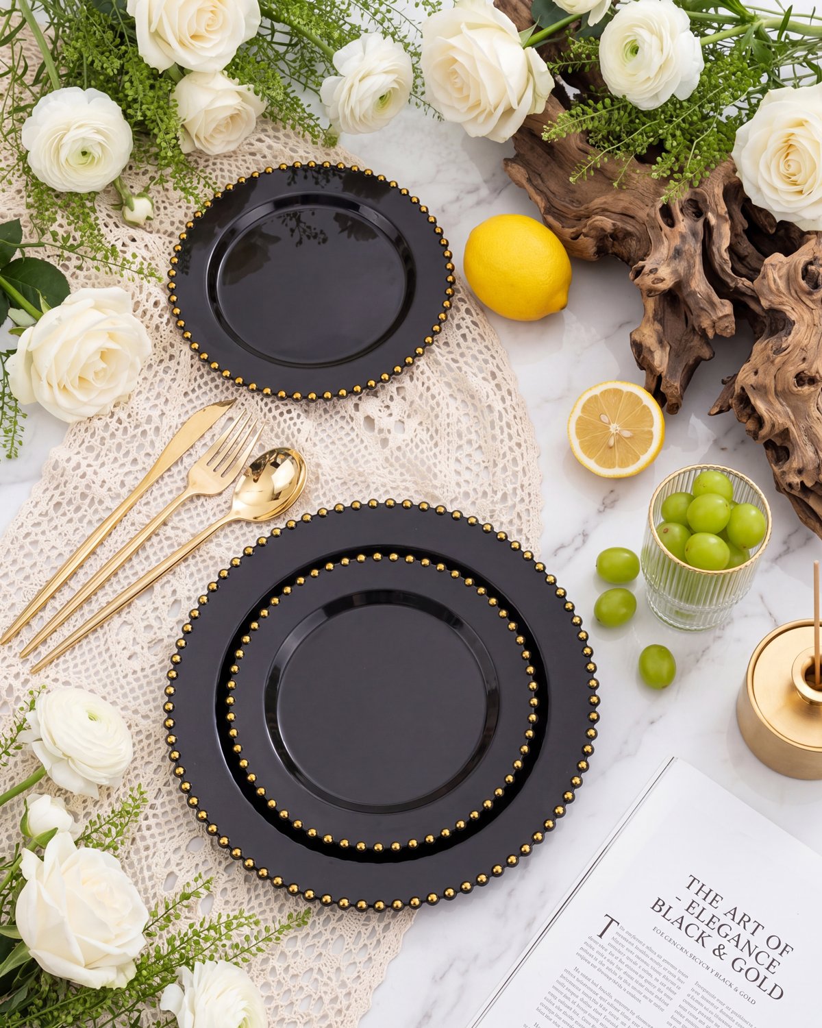 Black And Gold Elegant Dinnerware Set — view 5