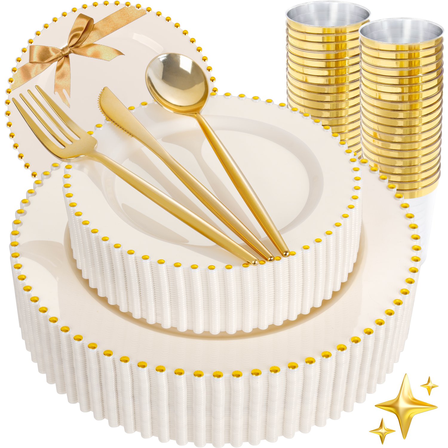 Ivory Gold Elegant Dinnerware Set — view 1