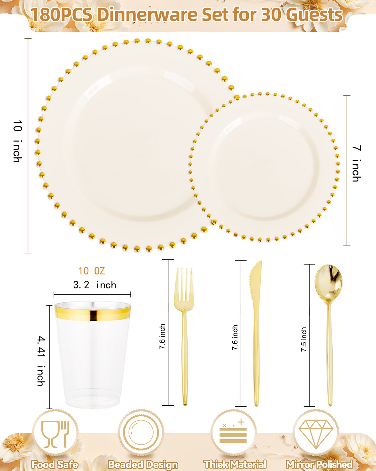 Ivory Gold Elegant Dinnerware Set — view 2