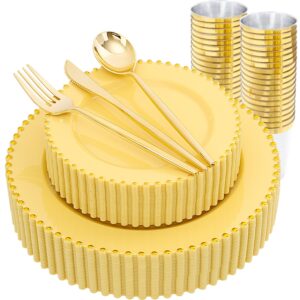 Yellow Gold Elegant Dinnerware Set — view 1