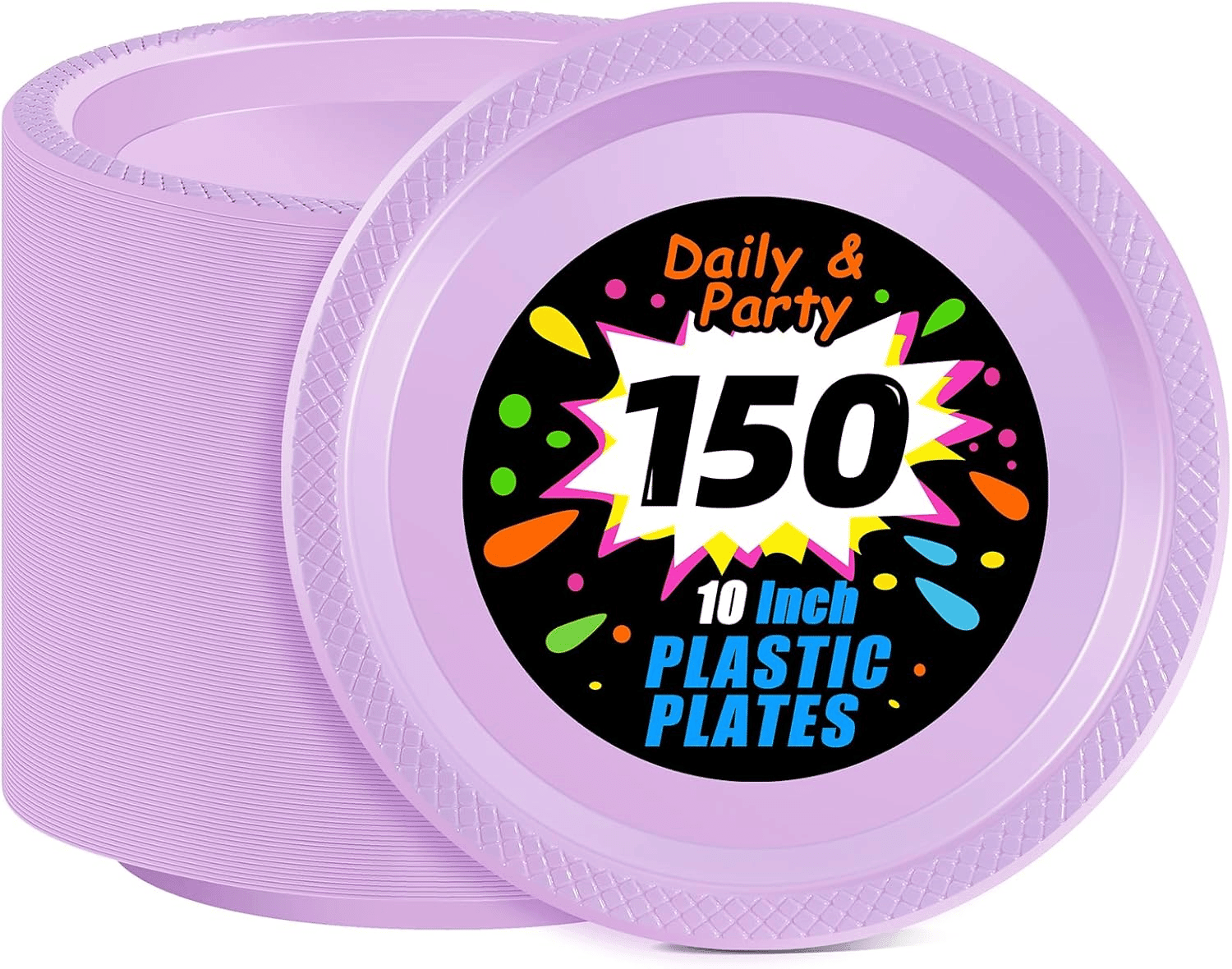Lavender 10inch Disposable Dinner Plates for Party (150 Pieces) — view 1