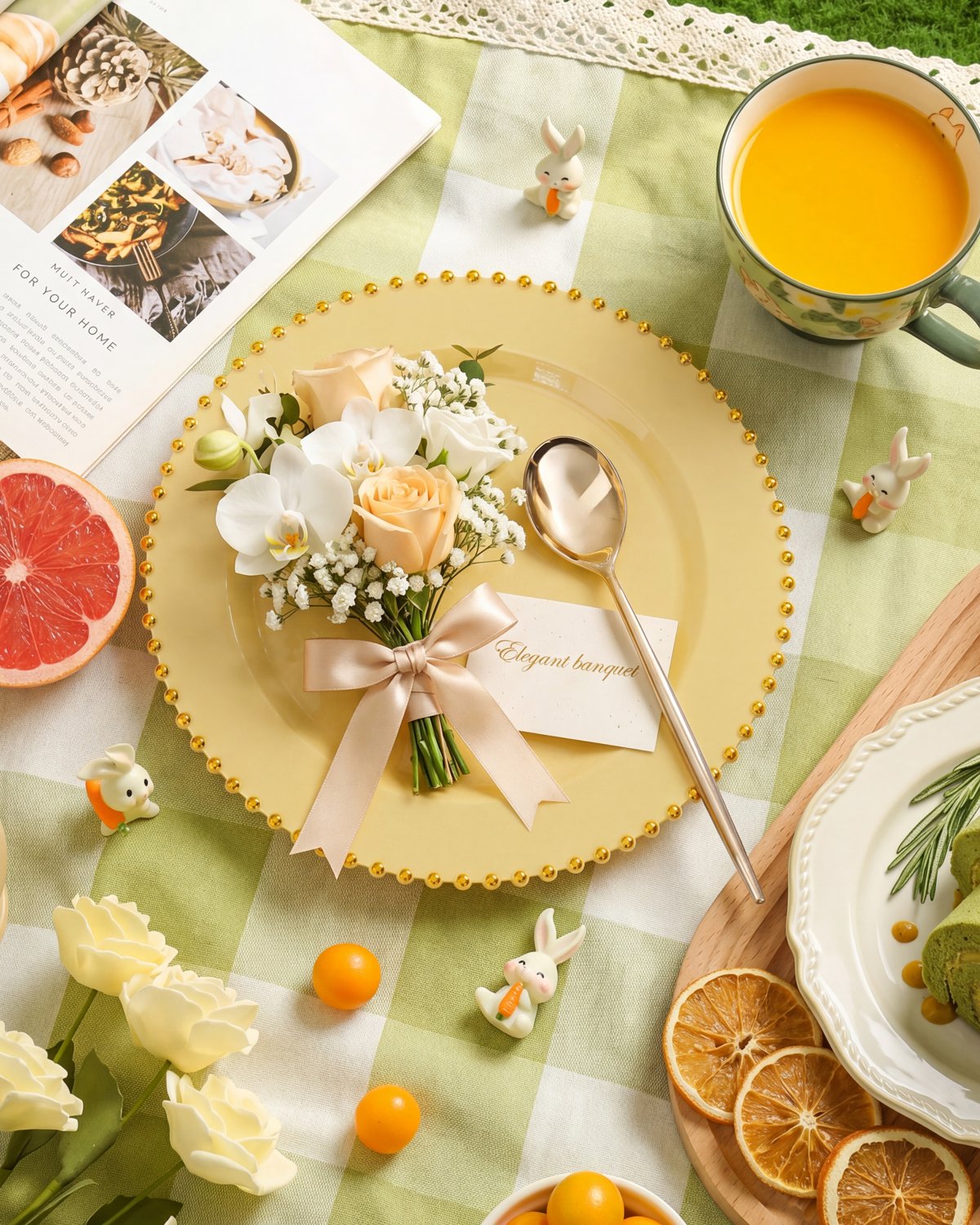 Yellow Gold Elegant Dinnerware Set — view 3