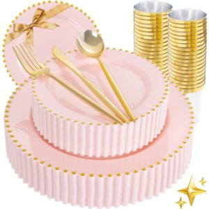Pink Gold Elegant Dinnerware Set — view 1