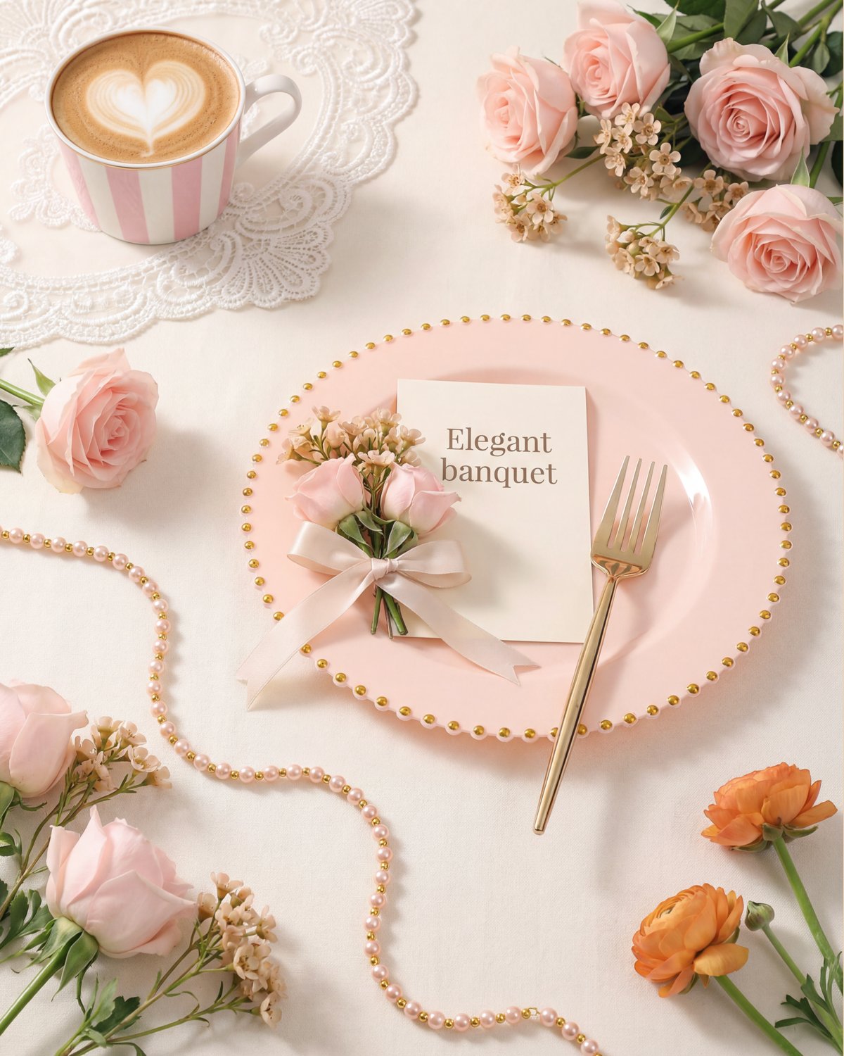 Pink Gold Elegant Dinnerware Set — view 3
