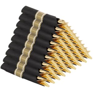 Gold Pre-Rolled Silverware with Black Napkins (30 Pieces) — view 1
