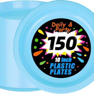 Light Blue 10inch Disposable Dinner Plates for Party (150 Pieces) — view 1