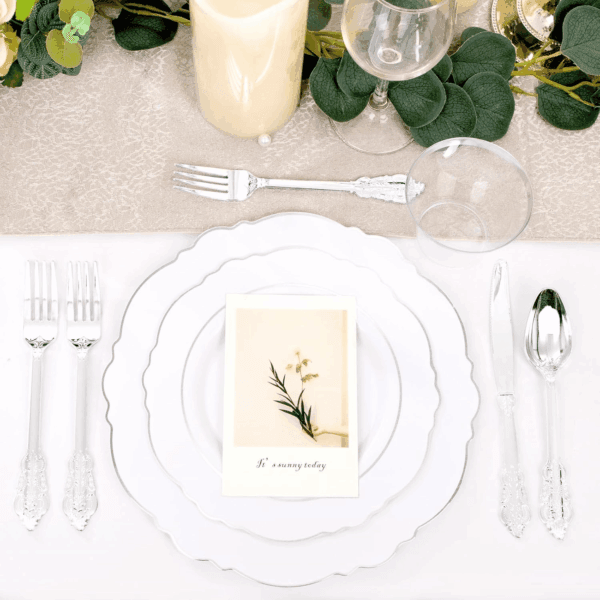 Silver Baroque Plastic Plates — view 8