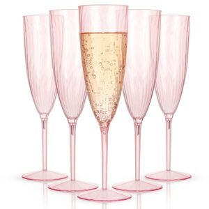 Pink 6OZ Disposable Champagne Flutes Plastic (36 Pieces) — view 1