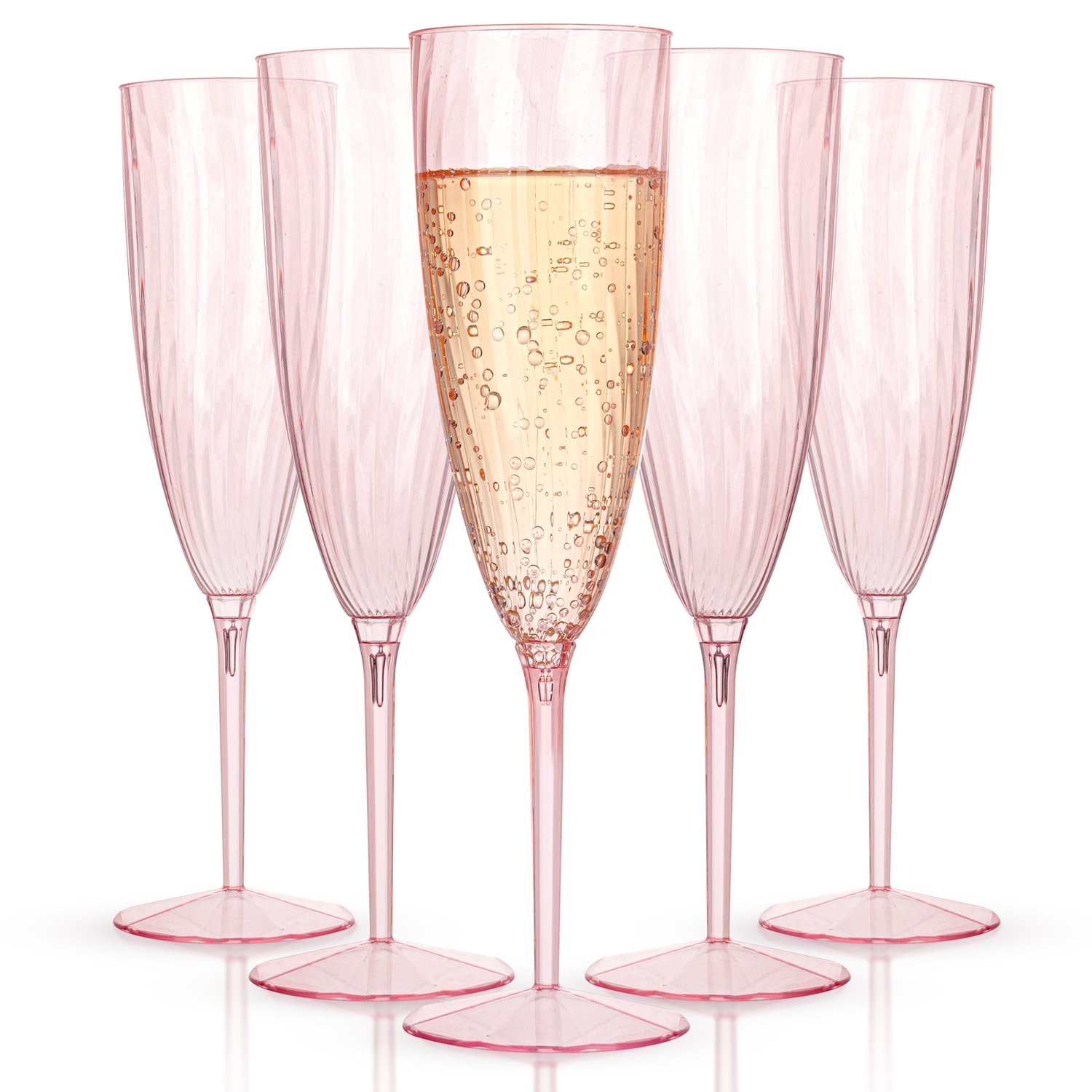 Pink 6OZ Disposable Champagne Flutes Plastic (36 Pieces) — view 1