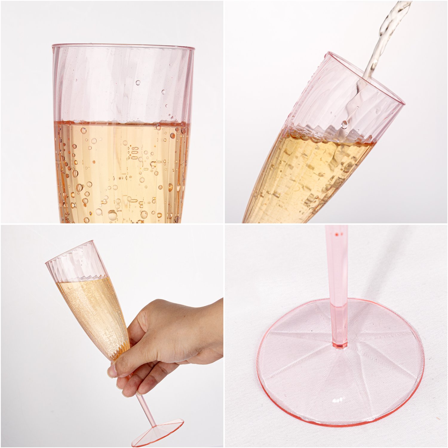 Pink 6OZ Disposable Champagne Flutes Plastic (36 Pieces) — view 8