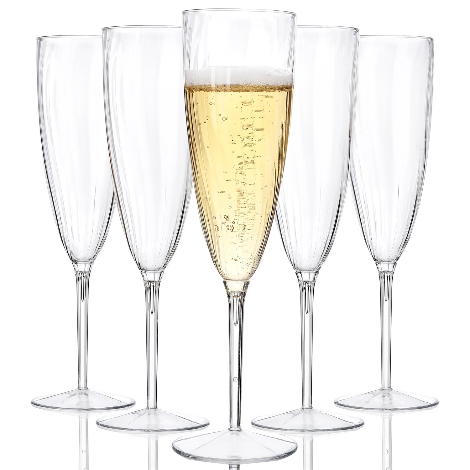 Clear 6OZ Disposable Champagne Flutes Plastic (36 Pieces) — view 1