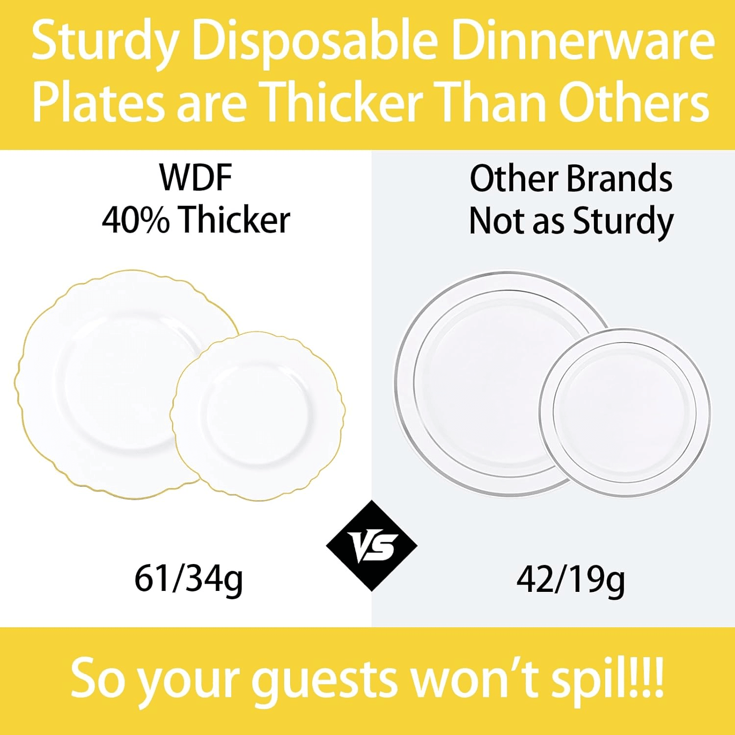 Gold Baroque Plastic Plates — view 9