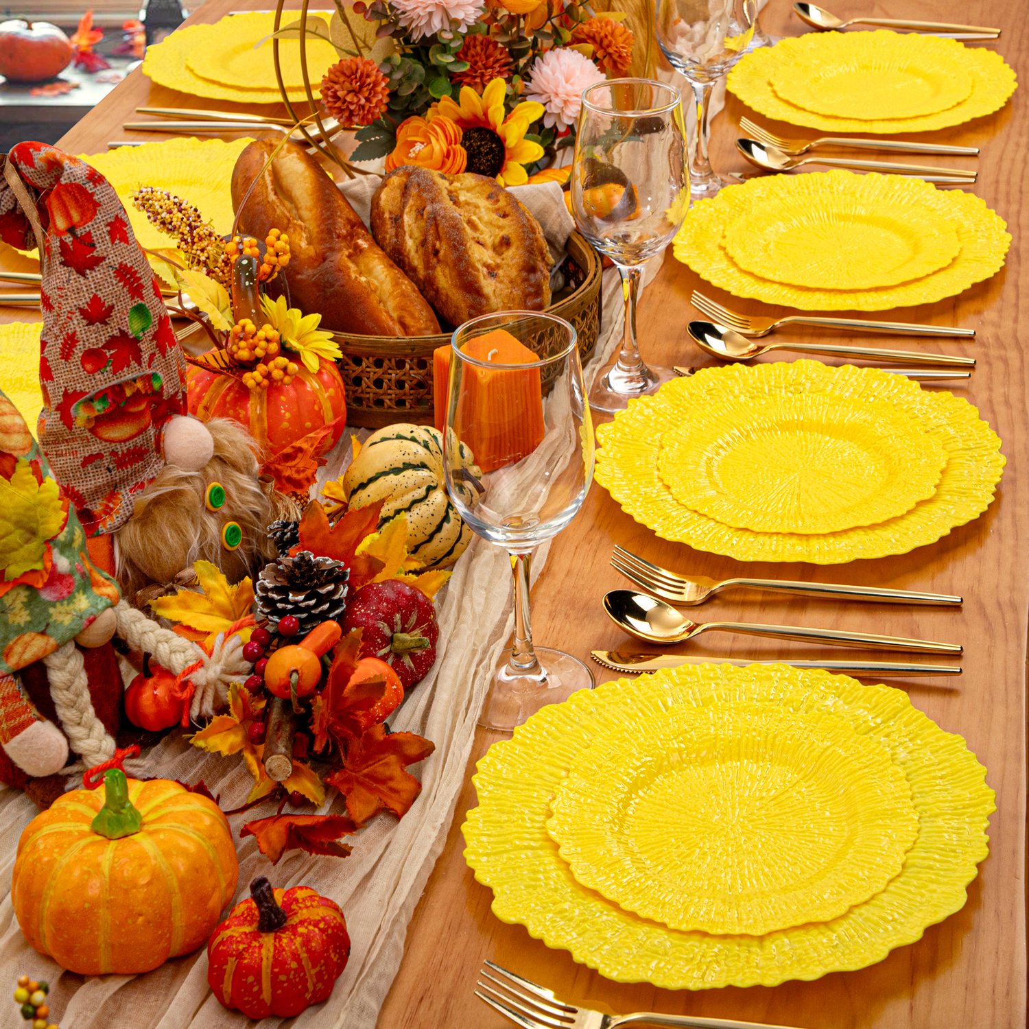 Yellow Disposable Plastic Party Plates (60 Pieces) — view 7