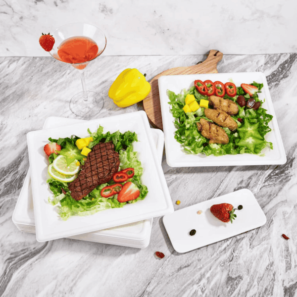 Square Biodegradable Bagasse Plates — view 6