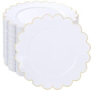 White, Gold 7.5'' White Dessert Party Plates with Rim (100 Pieces) — view 1