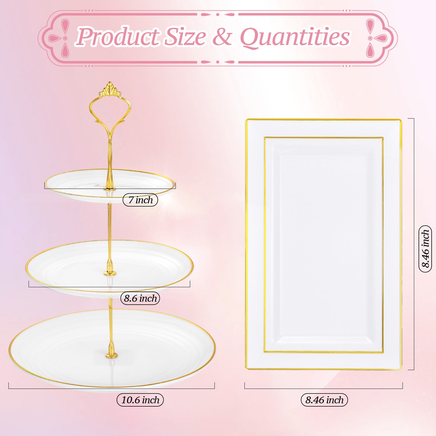 3-Tier Dessert Stand Set (6 Pieces) — view 4