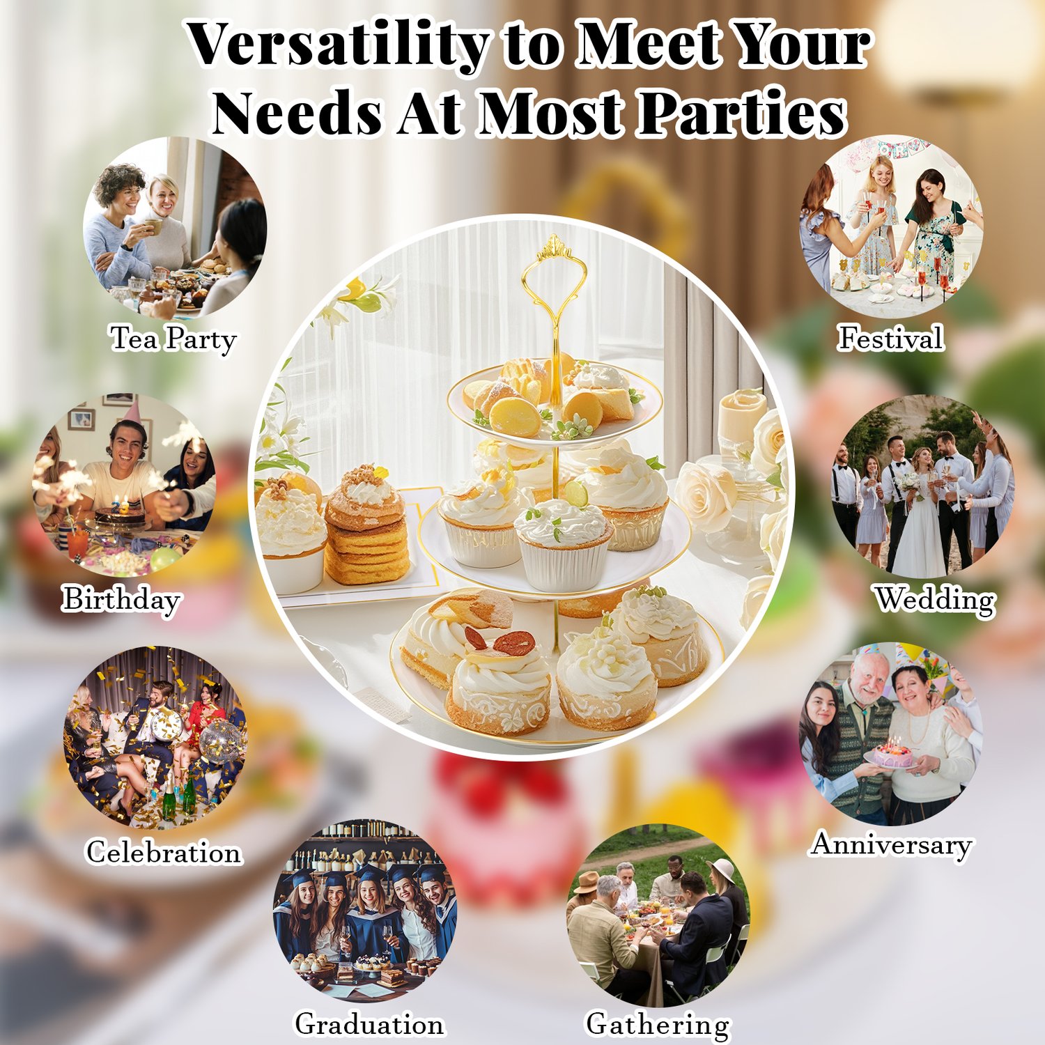 3-Tier Dessert Stand Set (6 Pieces) — view 5
