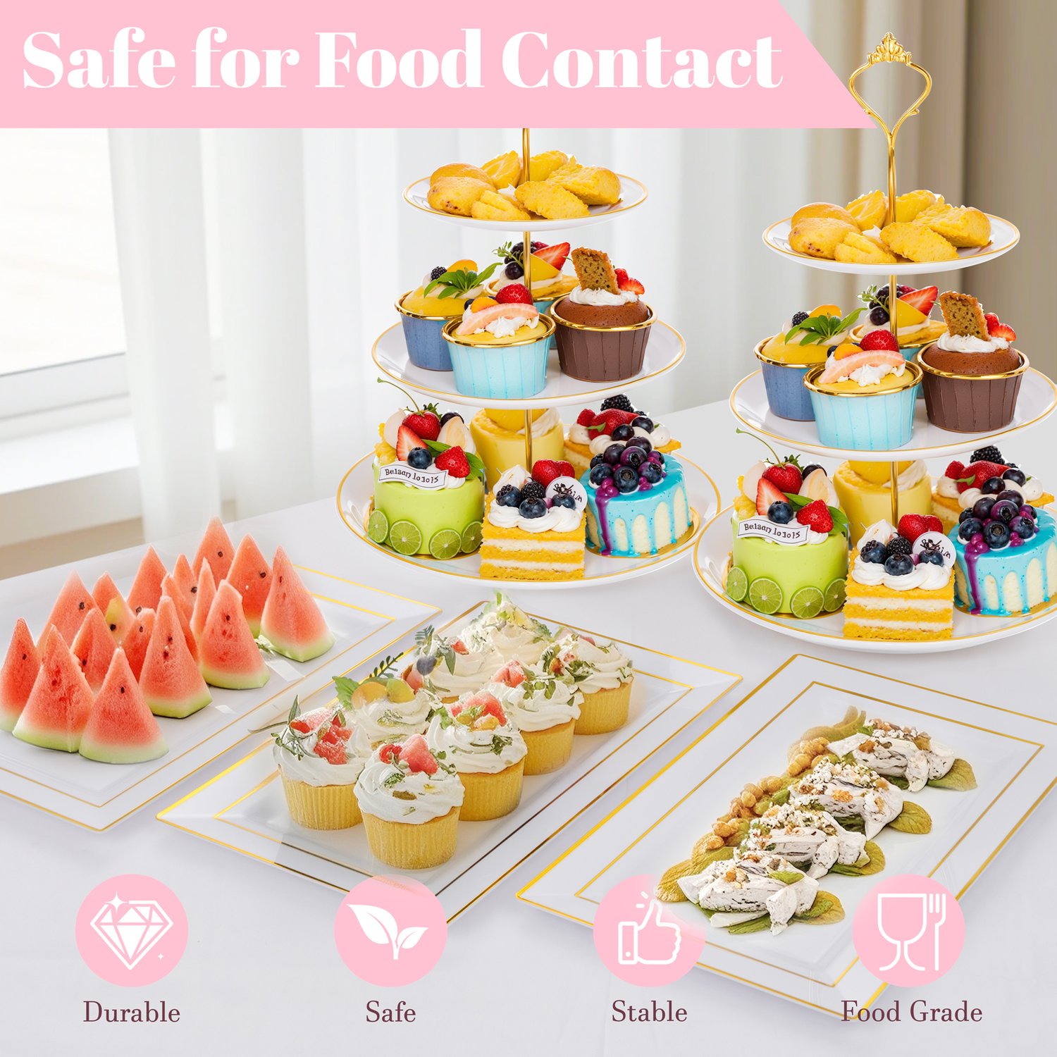 3-Tier Dessert Stand Set (6 Pieces) — view 6