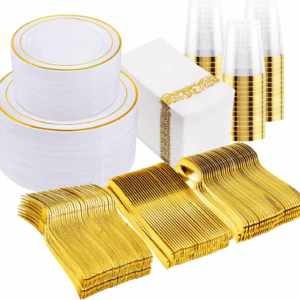 Gold All-Inclusive Party Dinnerware Set — view 1
