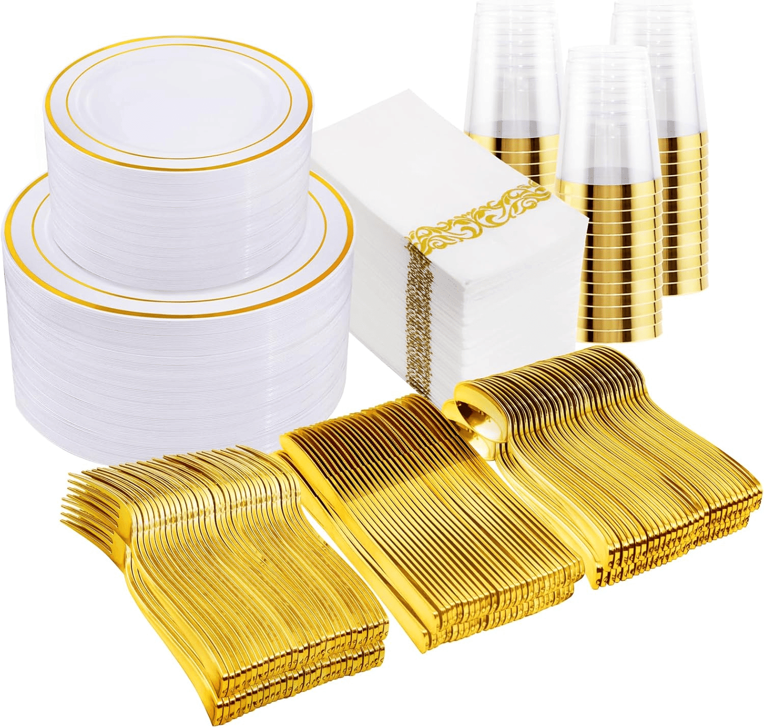 Gold All-Inclusive Party Dinnerware Set — view 1