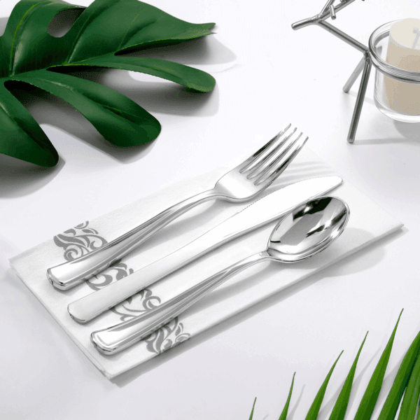 Silver All-Inclusive Party Dinnerware Set — view 4